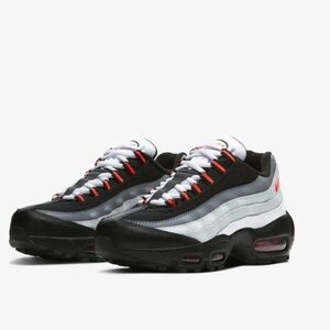 Nike Air Max 95 Black and White with Red Accents
